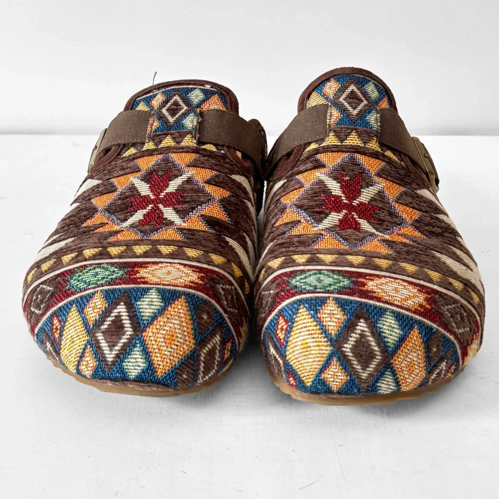 Dirty Laundry Multicolor Patterned Clog Mule with Buckle